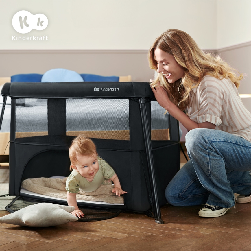 KINDERKRAFT - Cestovní postýlka CAMI černá