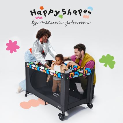 KINDERKRAFT - Cestovní postýlka JOY 2 Happy shapes
