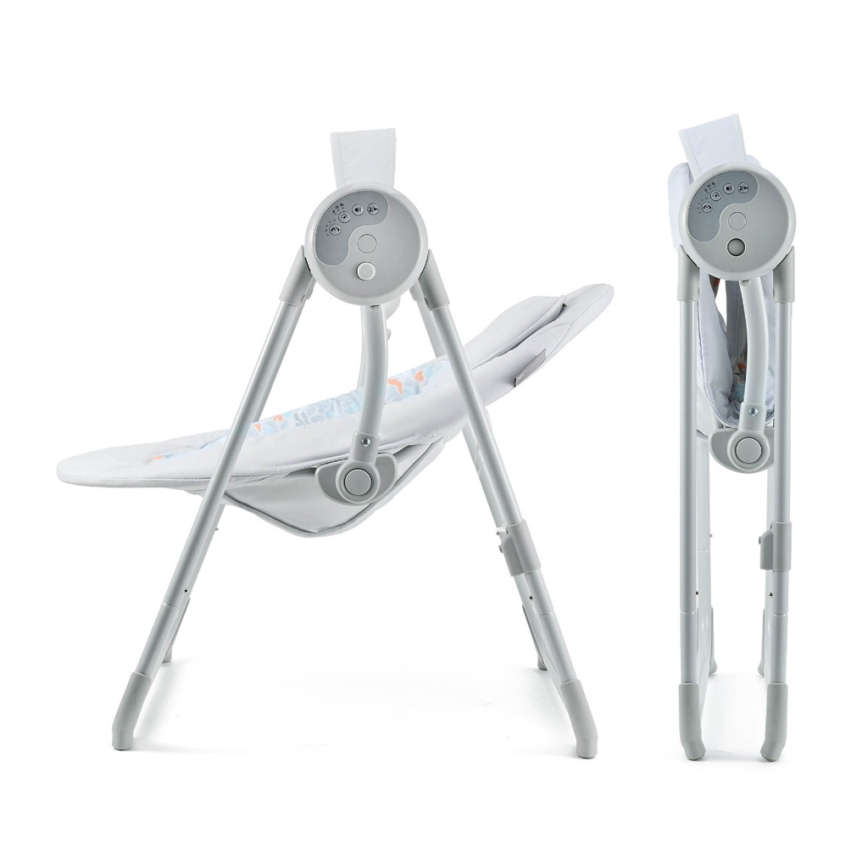 KINDERKRAFT - Dětská houpačka s melodií SWINGEE šedá 4xAAA/230V