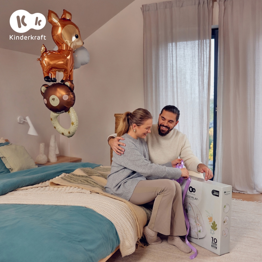 KINDERKRAFT - Dětská hrací deka COZYPLAY šedá