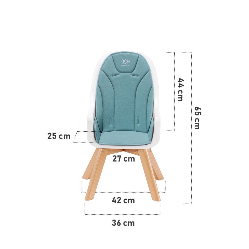 KINDERKRAFT - Dětská jídelní židle 2v1 TIXI šedá