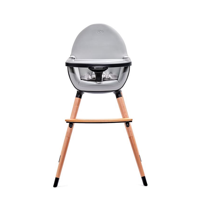 KINDERKRAFT - Dětská jídelní židle FINI šedá/černá