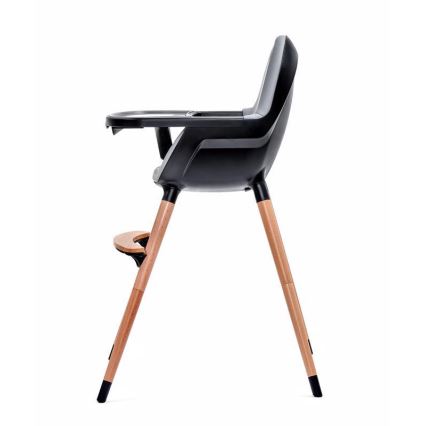 KINDERKRAFT - Dětská jídelní židle FINI šedá/černá