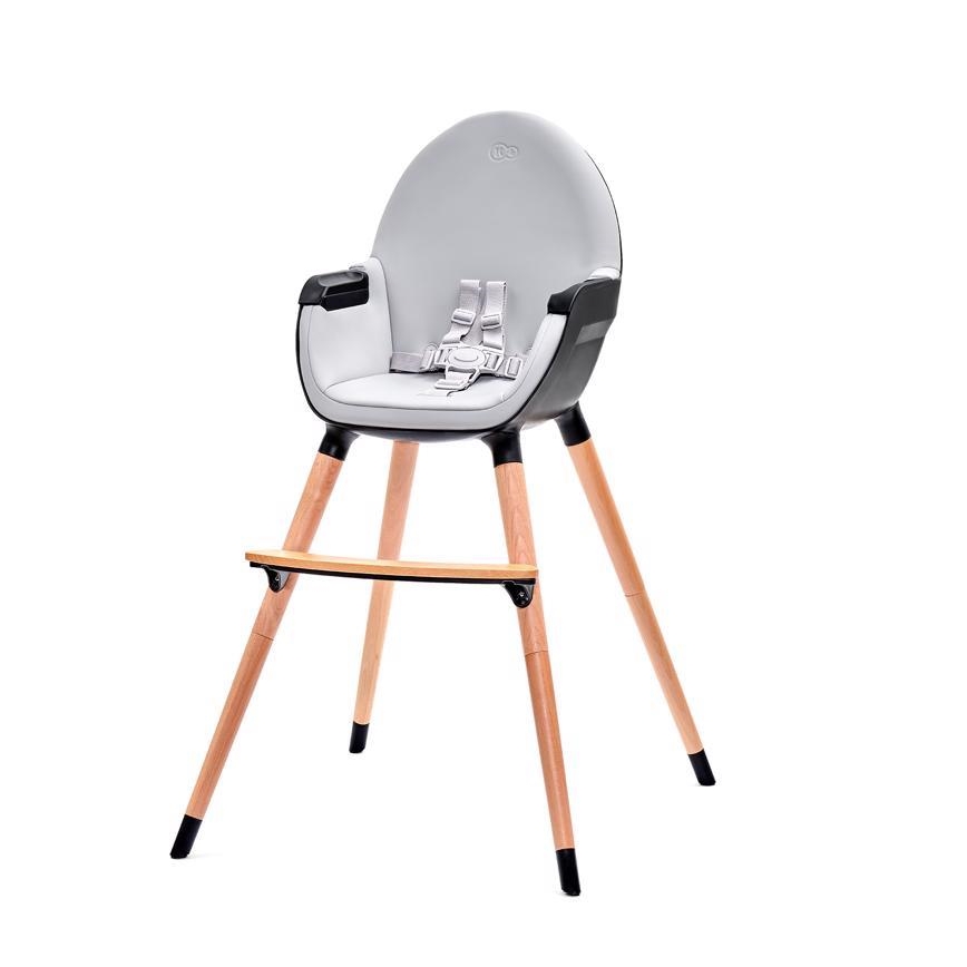 KINDERKRAFT - Dětská jídelní židle FINI šedá/černá