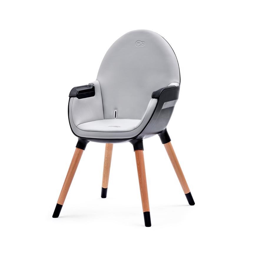 KINDERKRAFT - Dětská jídelní židle FINI šedá/černá