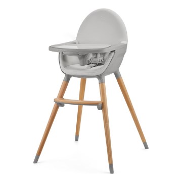 KINDERKRAFT - Dětská jídelní židle FINI2 buk/šedá