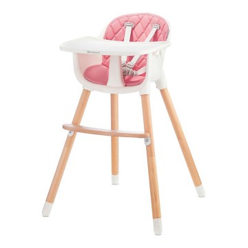 KINDERKRAFT - Dětská jídelní židle SIENNA buk/růžová
