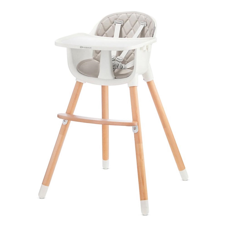 KINDERKRAFT - Dětská jídelní židle SIENNA buk/šedá