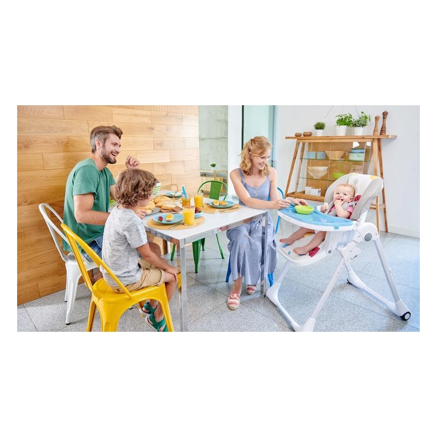KINDERKRAFT - Dětská jídelní židle YUMMY růžová/bílá