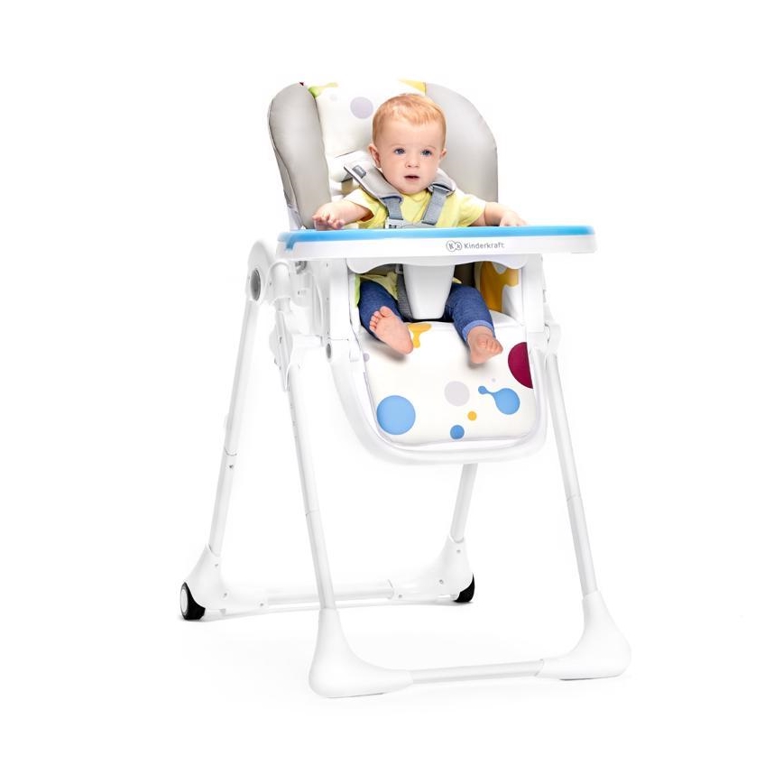 KINDERKRAFT - Dětská jídelní židle YUMMY růžová/bílá