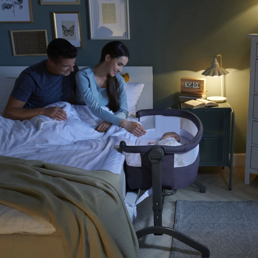 KINDERKRAFT - Dětská postýlka 2v1 BEA šedá