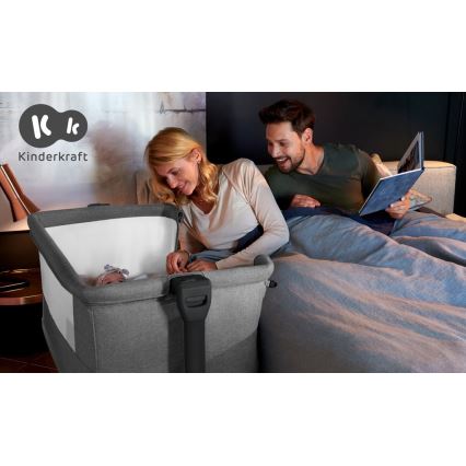 KINDERKRAFT - Dětská postýlka NESTE GROW světle šedá