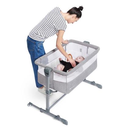 KINDERKRAFT - Dětská postýlka NESTE světle šedá