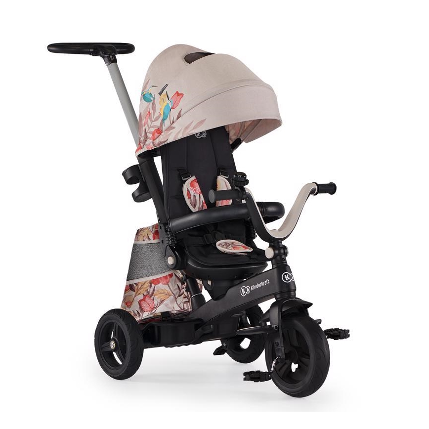 KINDERKRAFT - Dětská tříkolka 5v1 EASYTWIST béžová/černá