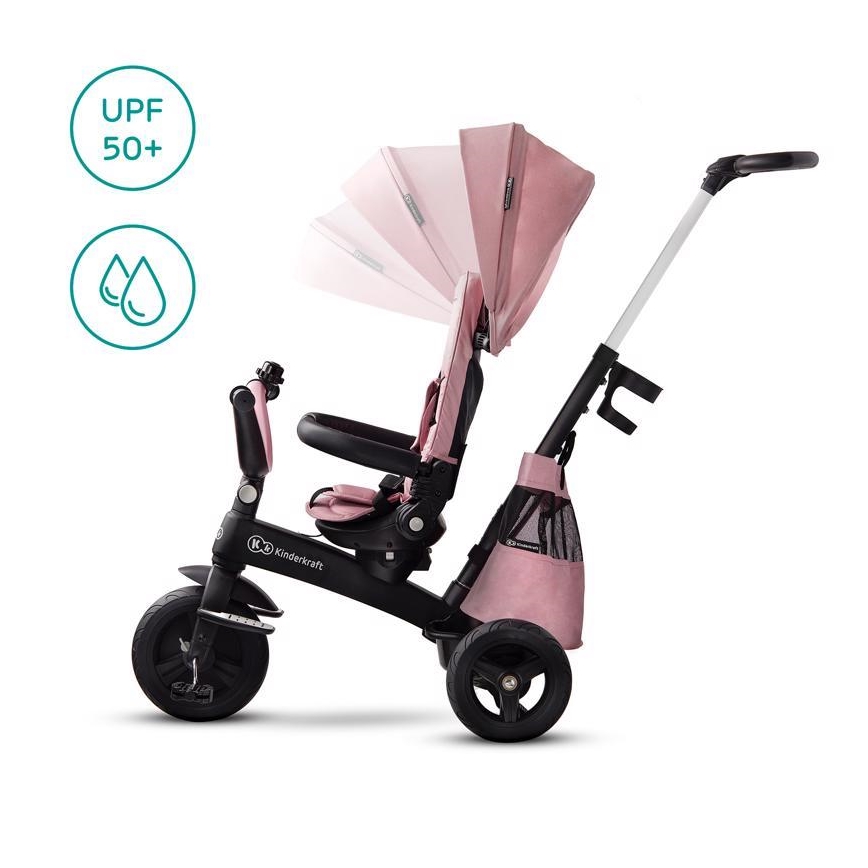 KINDERKRAFT - Dětská tříkolka 5v1 EASYTWIST růžová/černá