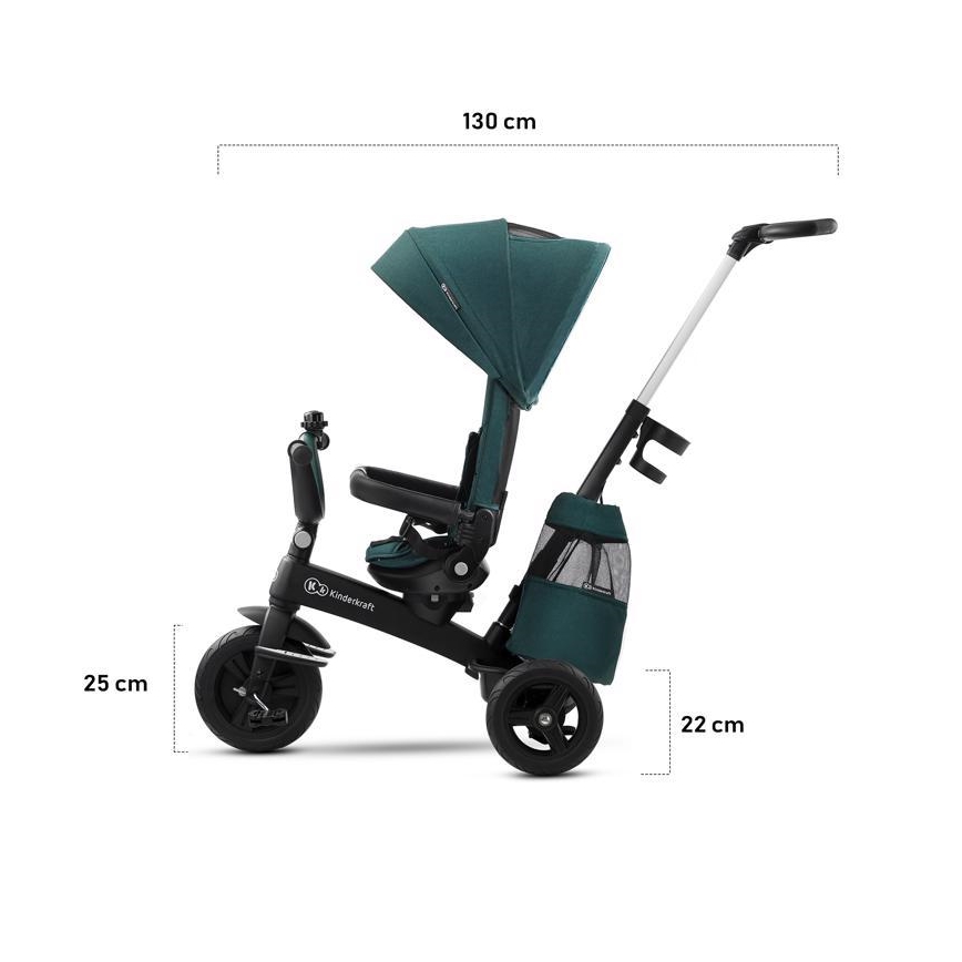 KINDERKRAFT - Dětská tříkolka 5v1 EASYTWIST růžová/černá