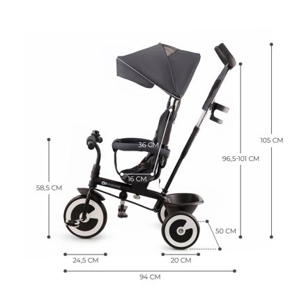 KINDERKRAFT - Dětská tříkolka ASTON Malachite grey