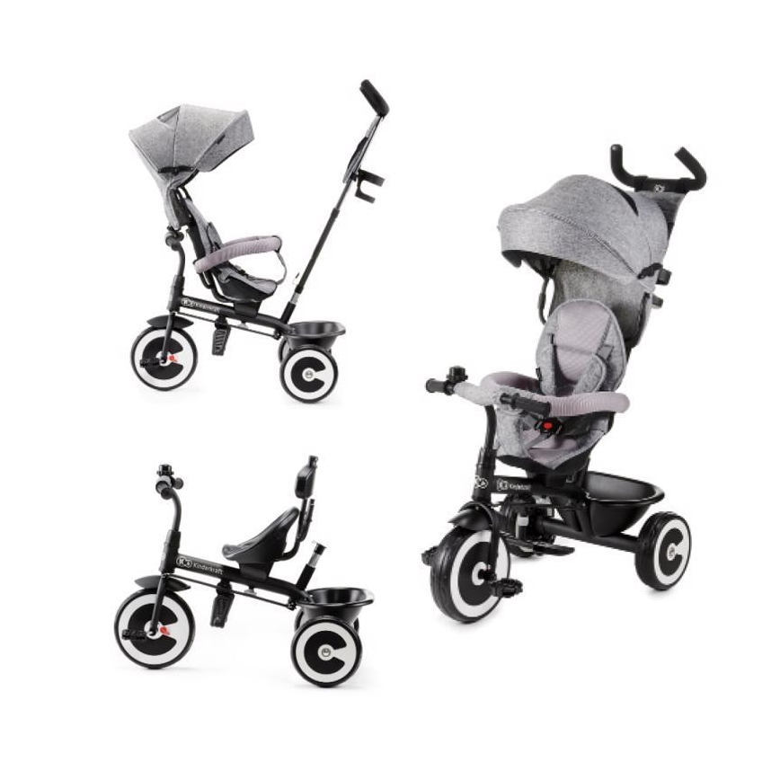 KINDERKRAFT - Dětská tříkolka ASTON šedá