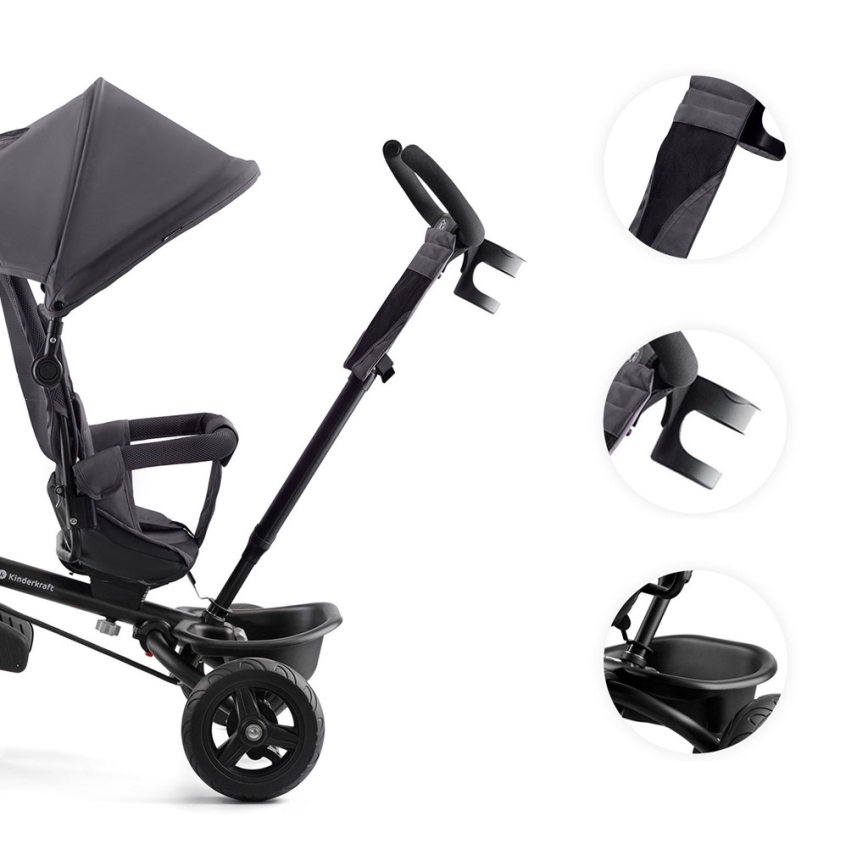 KINDERKRAFT - Dětská tříkolka AVEO šedá