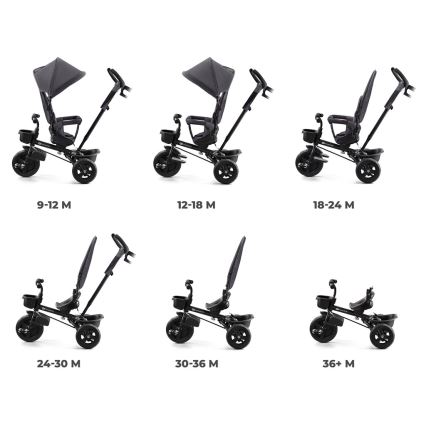 KINDERKRAFT - Dětská tříkolka AVEO šedá