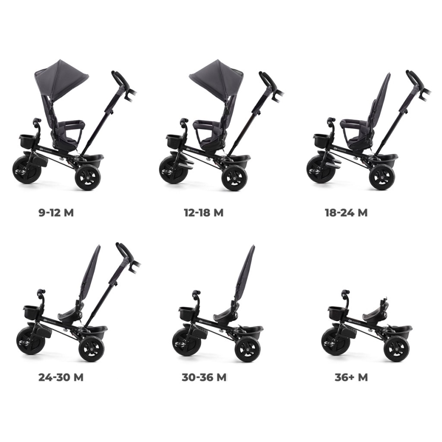 KINDERKRAFT - Dětská tříkolka AVEO šedá