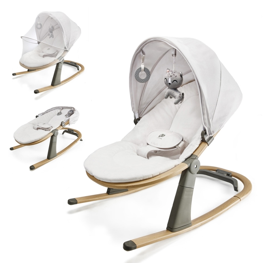 KINDERKRAFT - Dětské lehátko 2v1 ELSU šedá