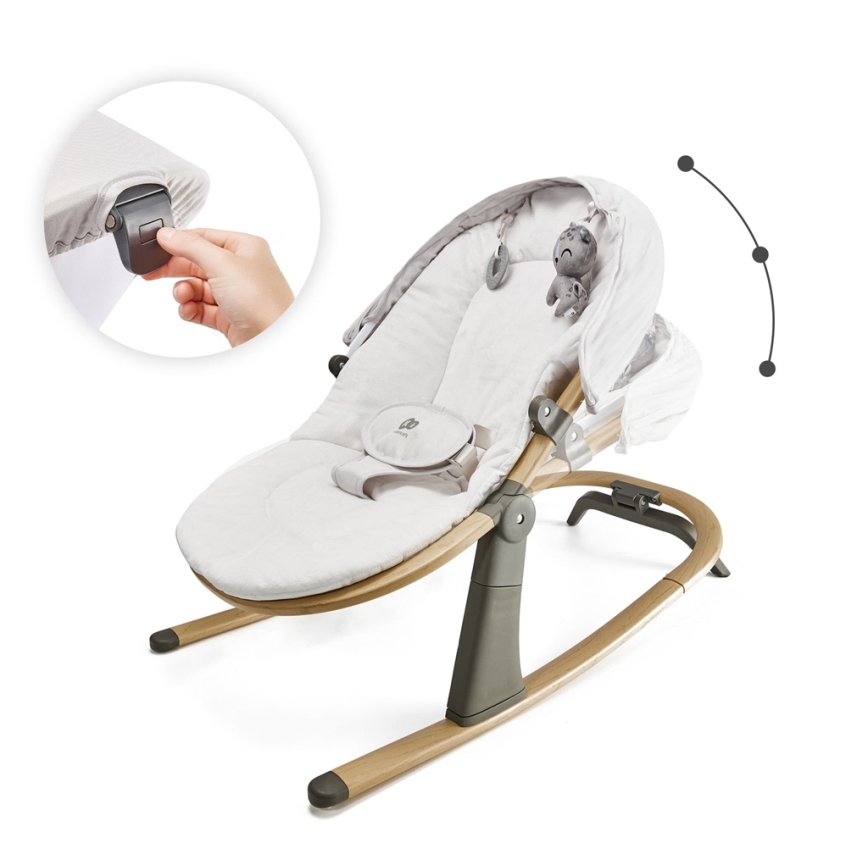 KINDERKRAFT - Dětské lehátko 2v1 ELSU šedá