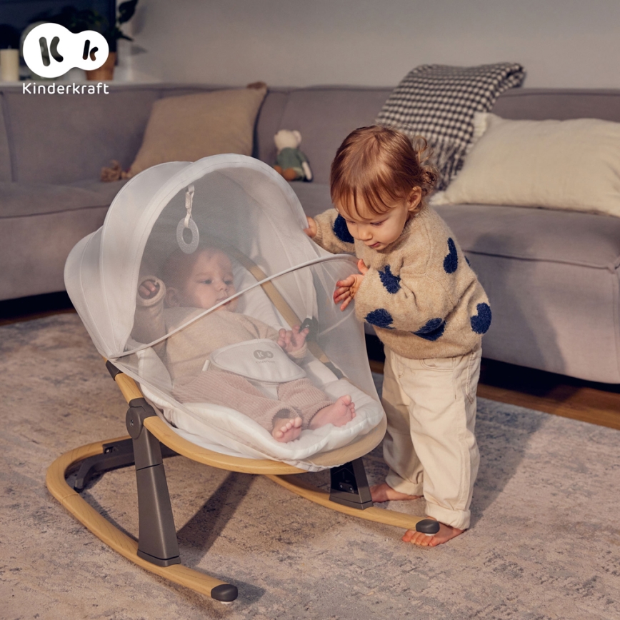 KINDERKRAFT - Dětské lehátko ELSU šedá