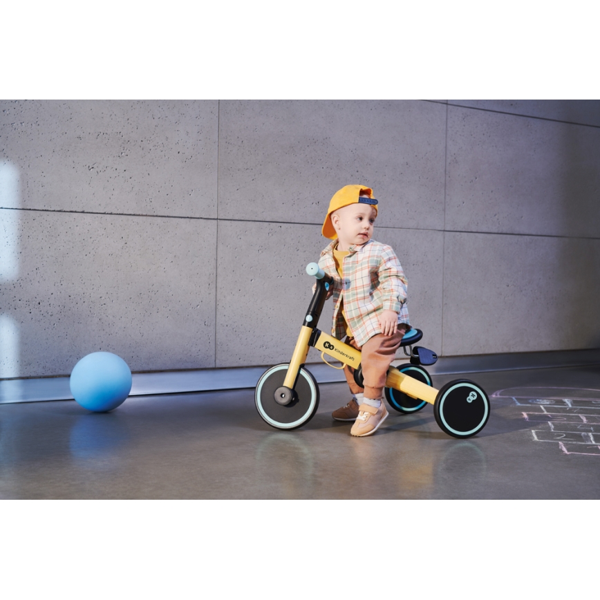 KINDERKRAFT - Dětské odrážedlo 3v1 4TRIKE žlutá/mintová