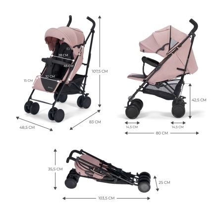 KINDERKRAFT - Golfový kočárek SIESTA Pink princess