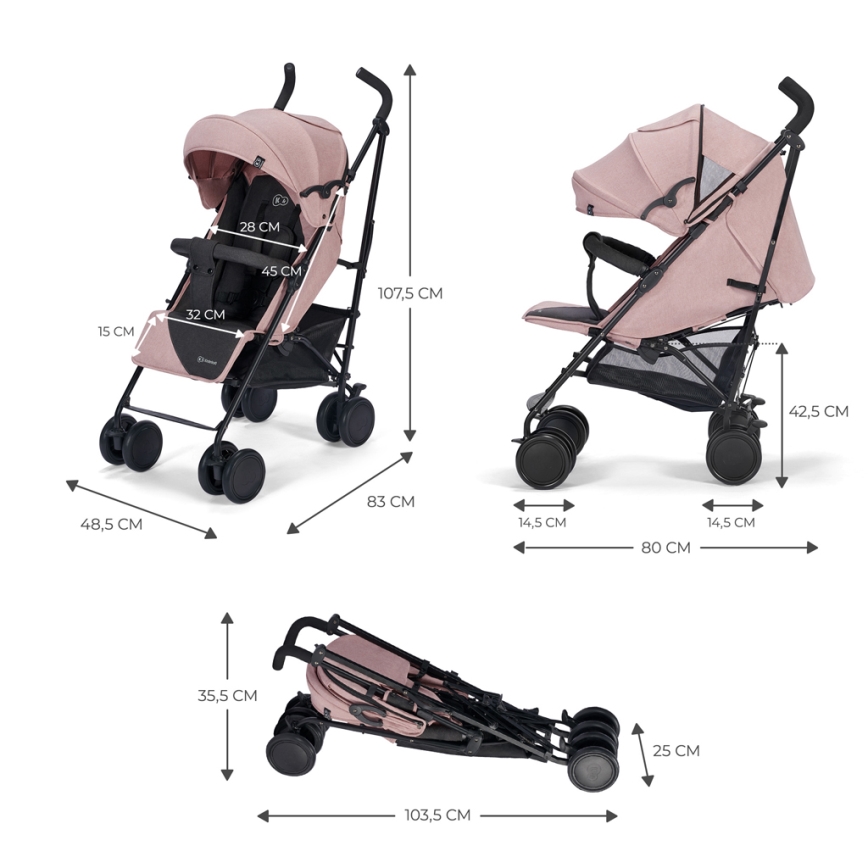 KINDERKRAFT - Golfový kočárek SIESTA Pink princess
