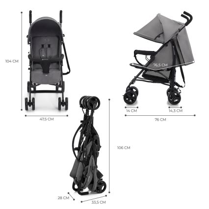 KINDERKRAFT - Golfový kočárek TIK Stone grey