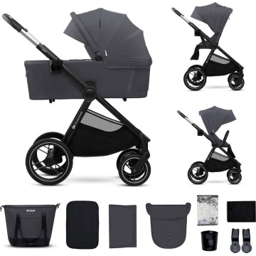 KINDERKRAFT - Kombinovaný kočárek 2v1 NEA 2 Dark grey
