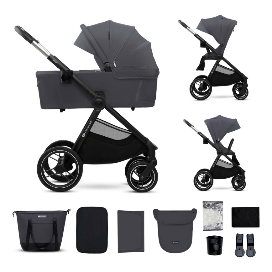 KINDERKRAFT - Kombinovaný kočárek 2v1 NEA 2 Dark grey
