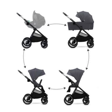 KINDERKRAFT - Kombinovaný kočárek 2v1 NEA 2 Dark grey