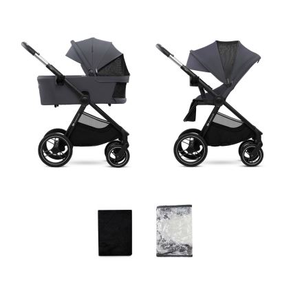 KINDERKRAFT - Kombinovaný kočárek 2v1 NEA 2 Dark grey