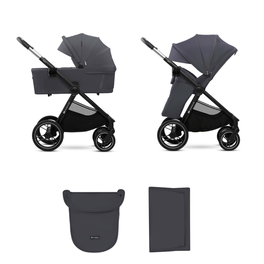 KINDERKRAFT - Kombinovaný kočárek 2v1 NEA 2 Dark grey