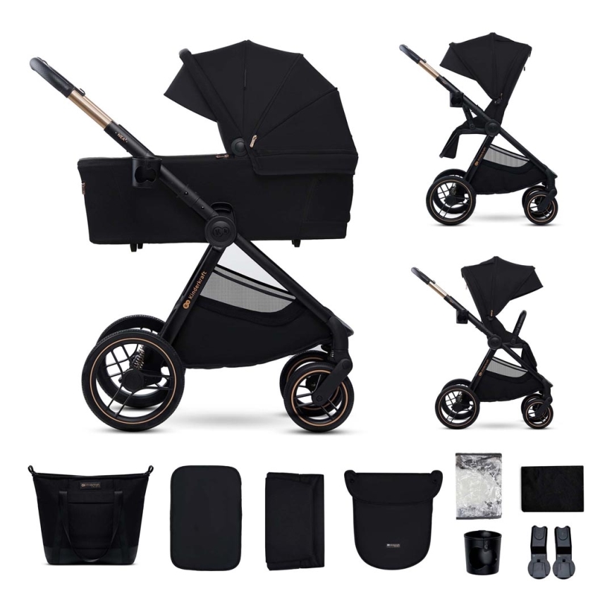 KINDERKRAFT - Kombinovaný kočárek 2v1 NEA 2 Midnight black