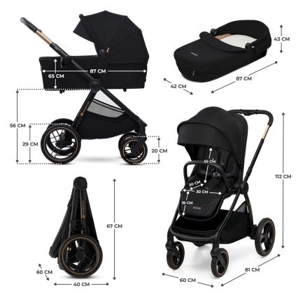 KINDERKRAFT - Kombinovaný kočárek 2v1 NEA 2 Midnight black