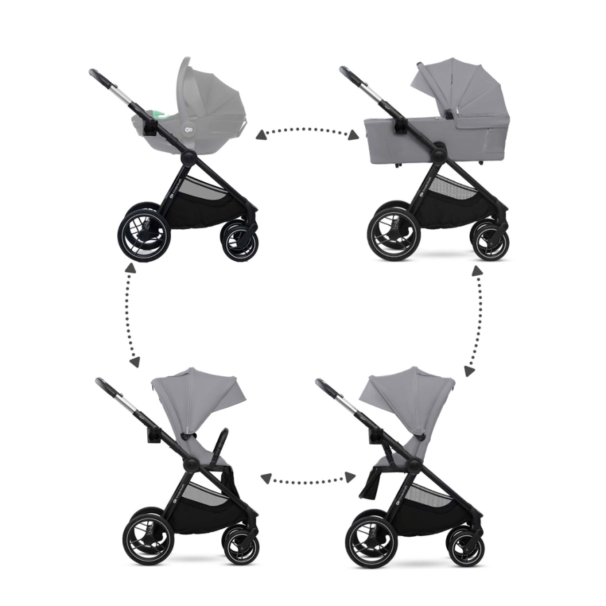 KINDERKRAFT - Kombinovaný kočárek 2v1 NEA 2 Platinum grey