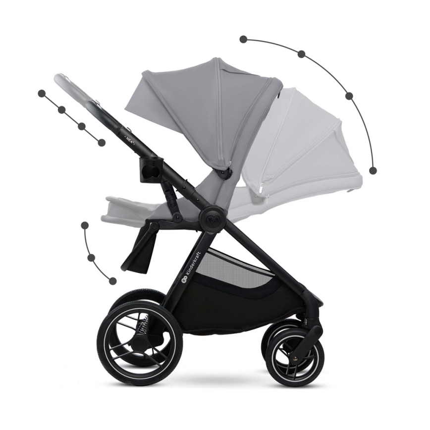KINDERKRAFT - Kombinovaný kočárek 2v1 NEA 2 Platinum grey