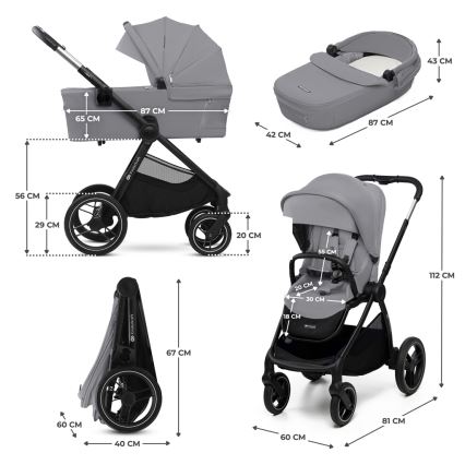 KINDERKRAFT - Kombinovaný kočárek 2v1 NEA 2 Platinum grey