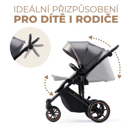 KINDERKRAFT - Kombinovaný kočárek 2v1 PRIME 2 šedá