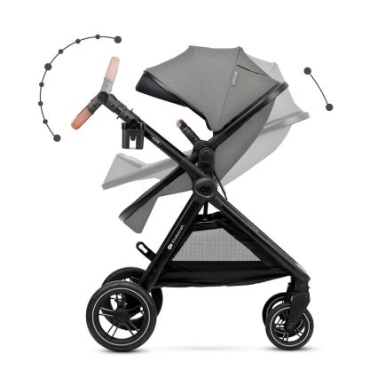 KINDERKRAFT - Kombinovaný kočárek 3v1 ESME Moonlight grey + autosedačka MINK PRO