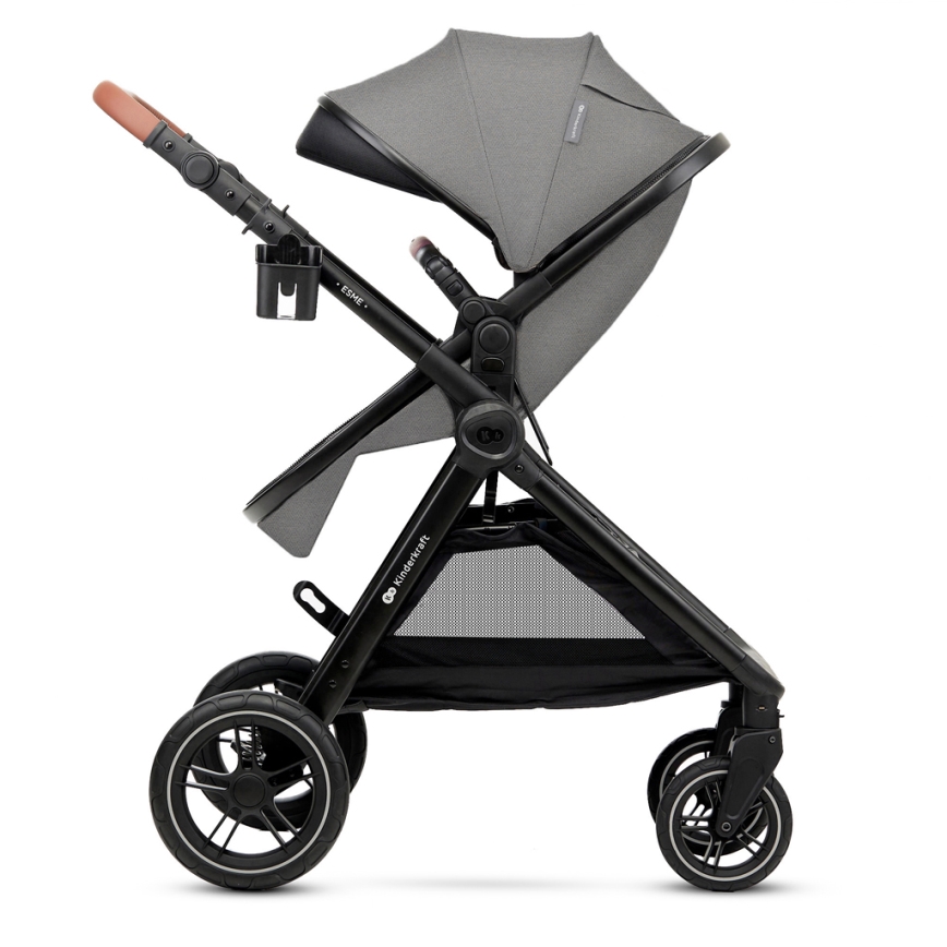 KINDERKRAFT - Kombinovaný kočárek 3v1 ESME Moonlight grey + autosedačka MINK PRO