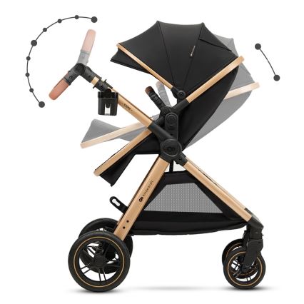 KINDERKRAFT - Kombinovaný kočárek 3v1 ESME Pure black + autosedačka MINK PRO