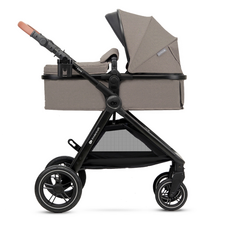 KINDERKRAFT - Kombinovaný kočárek 3v1 ESME Sand beige + autosedačka MINK PRO