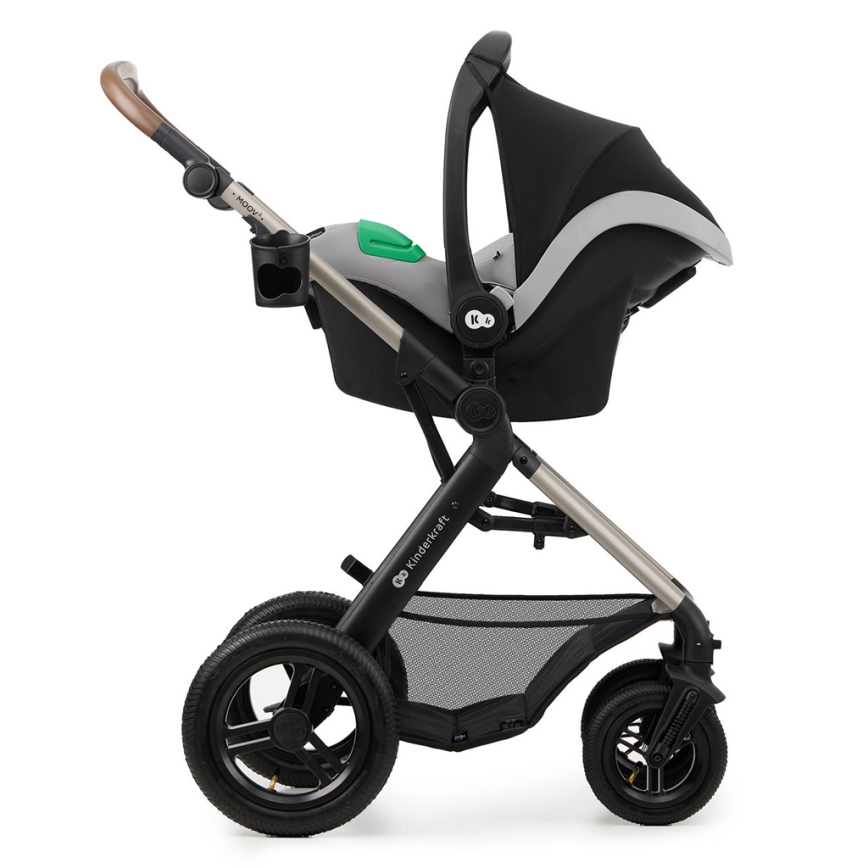 KINDERKRAFT - Kombinovaný kočárek 3v1 MOOV 2 AIR Moonlight grey + autosedačka MINK PRO