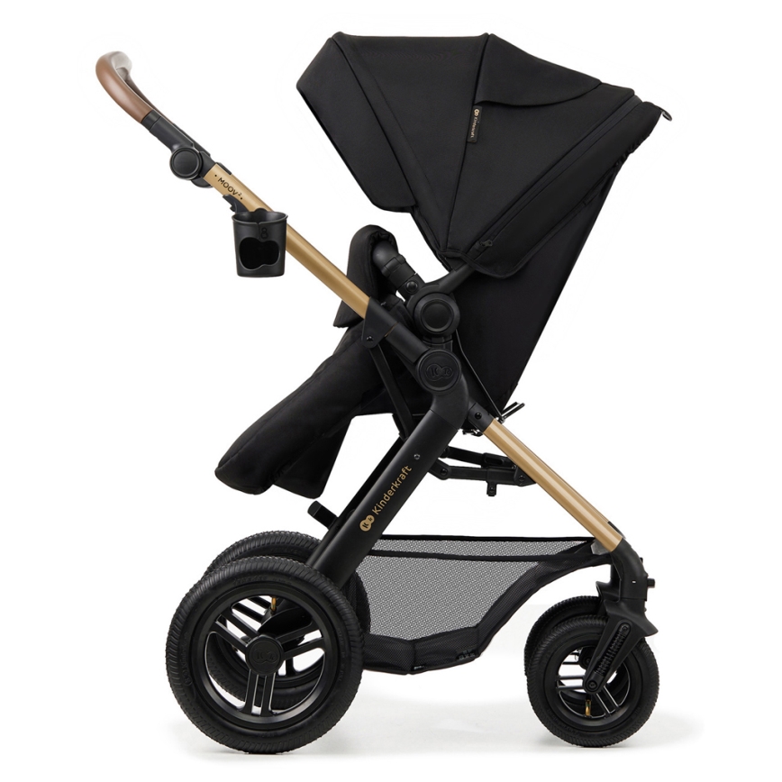 KINDERKRAFT - Kombinovaný kočárek 3v1 MOOV 2 AIR Pure black + autosedačka MINK PRO