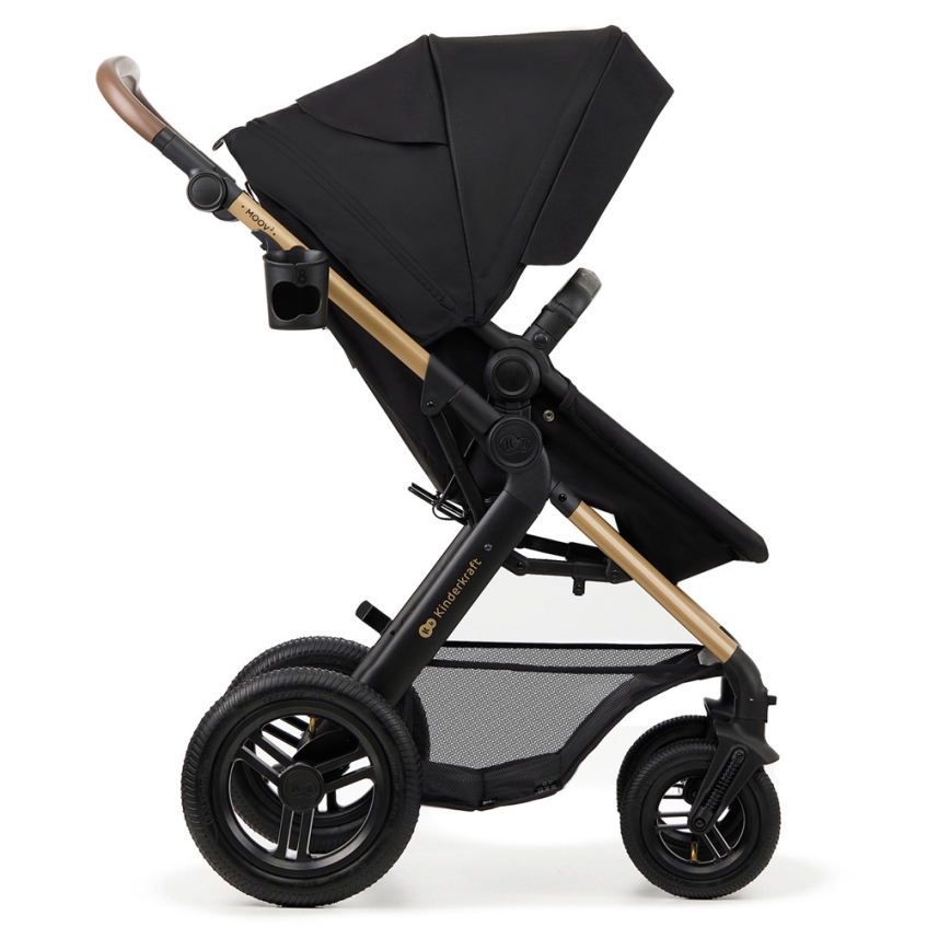 KINDERKRAFT - Kombinovaný kočárek 3v1 MOOV 2 AIR Pure black + autosedačka MINK PRO